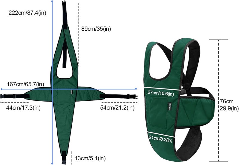 MDSTOP Wheelchair Safety Belt, Anti-Slip Wheelchair Seatbelt, Wheelchair Harness with Adjustable Secure Buckle, Medical Restraints Straps for Seniors Elderly, Patients, Disable (Green) - Image 2